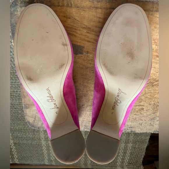Sam Edelman Vibrant Pink Junie Pump in Retro Pink-Suede Block Heels - Picture 9 of 9